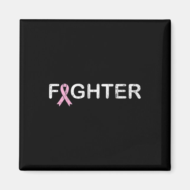 Bröstcancer - Världscancerdagen - Rosa Rib Magnet (Framsidan)