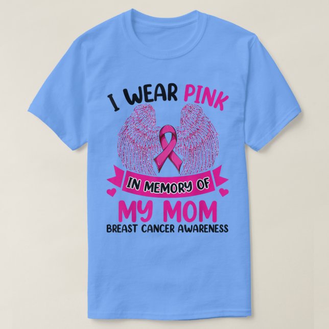 Bröstcancer Vingar, jag Bäror Rosa till minne av m T Shirt (Design framsida)