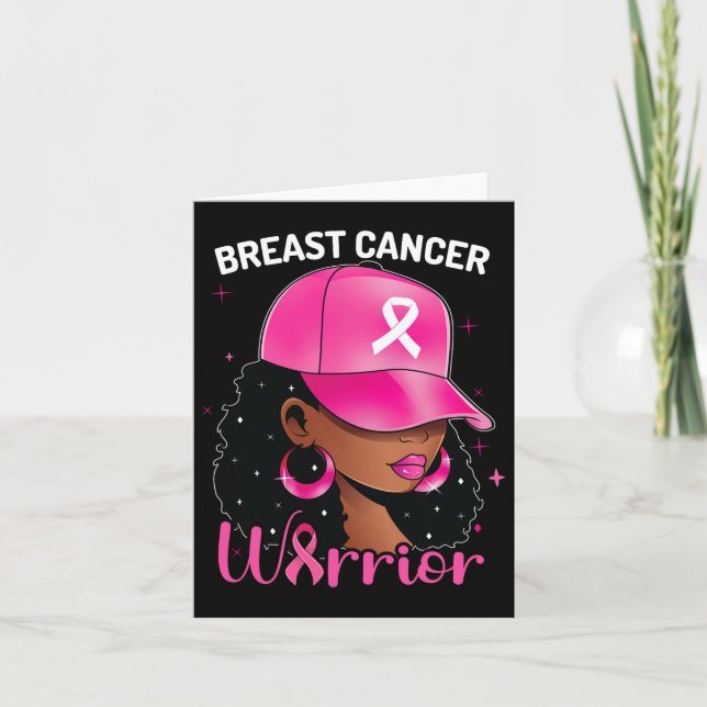 Bröstcancer Warrior Black Woman Breast Cancer Aw Kort (Framsida)