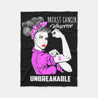 Bröstcancer Warrior Obrytable Awareness Gift Fleecefilt