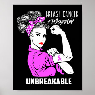 Bröstcancer Warrior Obrytable Awareness Gift Poster