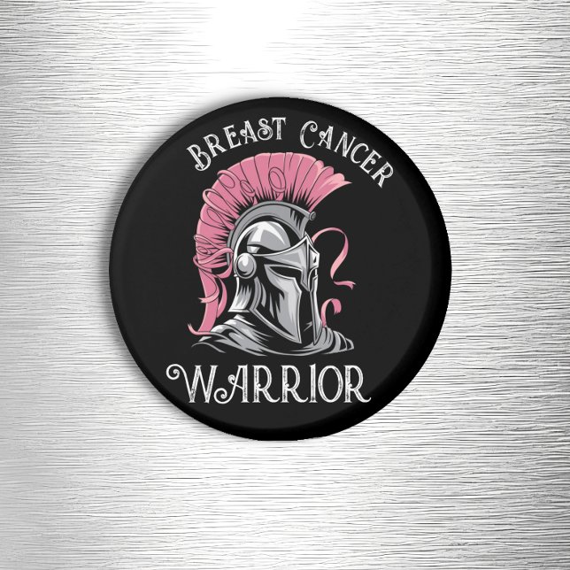 Bröstcancer Warrior Round Fridge Magnet (Skapare uppladdad)