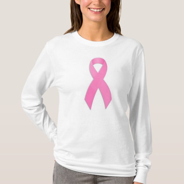 BröstcancerAwarness Long muff T-tröja Tee (Framsida)