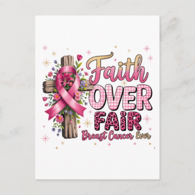 Bröstcancerbåge 2025 t-shirt | Bröstcancer Awa Vykort (Framsida)