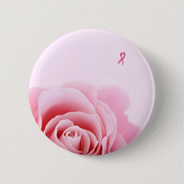 Bröstcancerband och rosa ros Leggings Knapp (Framsida)