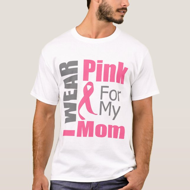 Bröstcancerbandet ha på sig jag den rosa mamman tee shirt (Framsida)
