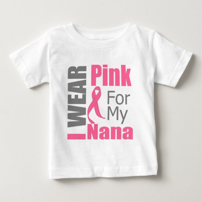 Bröstcancerbandet ha på sig jag rosa Nana Tee Shirt (Framsida)