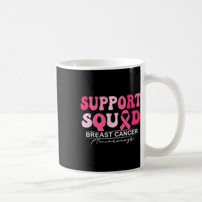 Bröstcancercancer, stöd för bröstcancer på fyrkant kaffemugg (Höger)