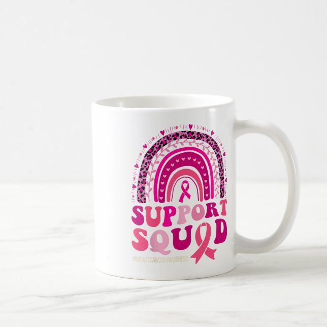 Bröstcancercancer, stöd för bröstcancer på fyrkant kaffemugg (Höger)