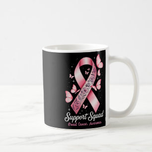 Bröstcancercancer, stöd för bröstcancer på fyrkant kaffemugg