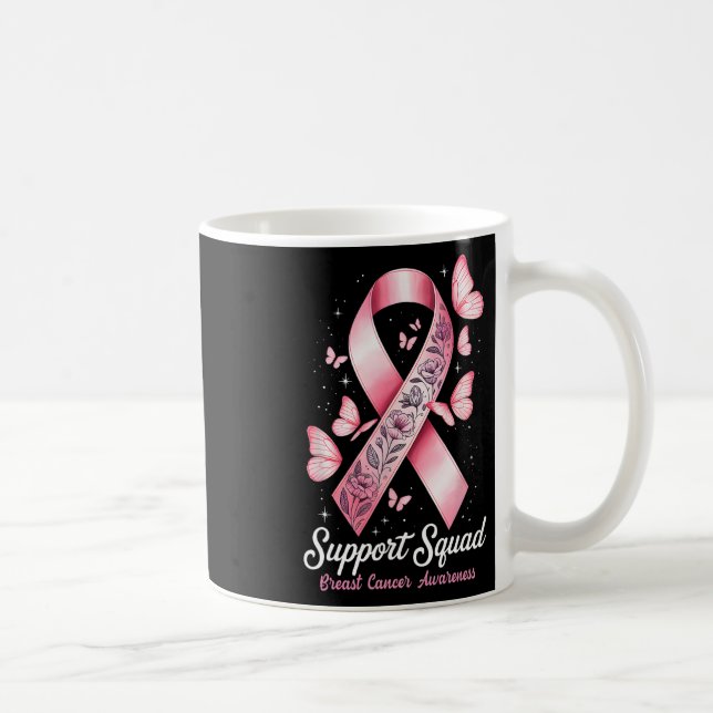 Bröstcancercancer, stöd för bröstcancer på fyrkant kaffemugg (Höger)