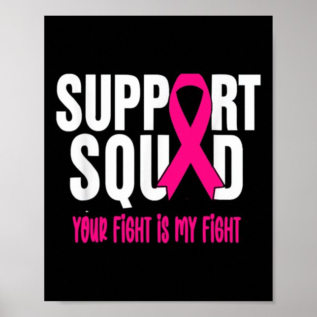 Bröstcancercancer, stöd för bröstcancer på fyrkant poster (Framsidan)