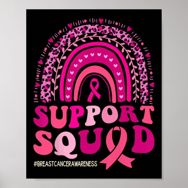 Bröstcancercancer, stöd för bröstcancer på fyrkant poster (Framsidan)
