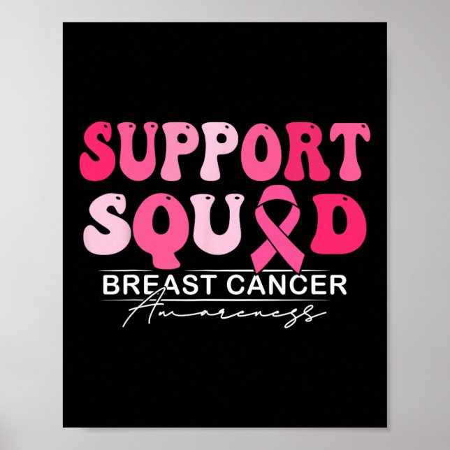 Bröstcancercancer, stöd för bröstcancer på fyrkant poster (Framsidan)