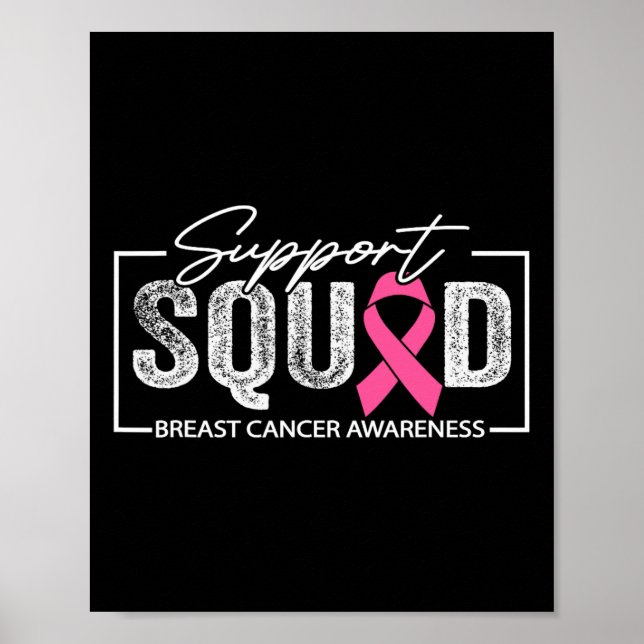 Bröstcancercancer, stöd för bröstcancer på fyrkant poster (Framsidan)