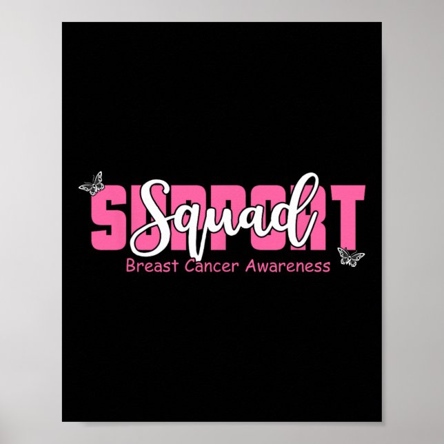 Bröstcancercancer, stöd för bröstcancer på fyrkant poster (Framsidan)