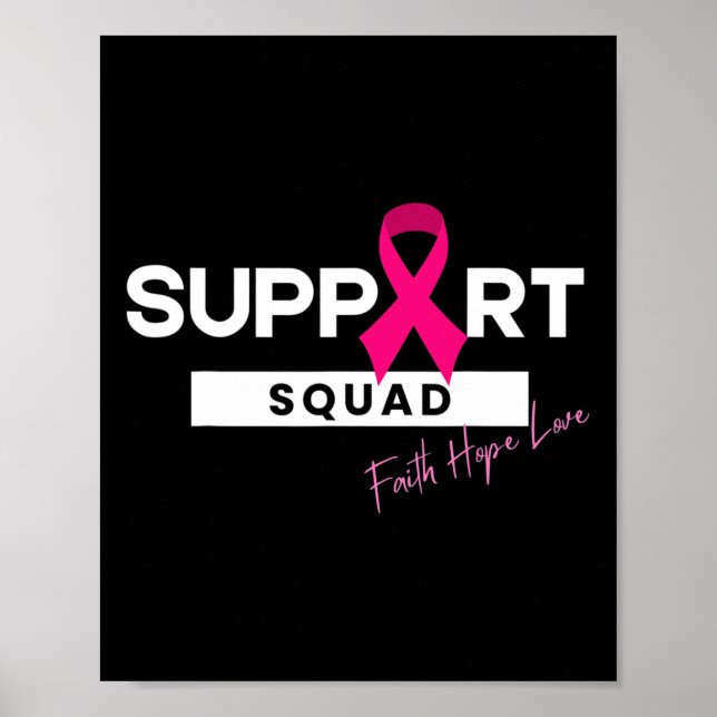 Bröstcancercancer, stöd för bröstcancer på fyrkant poster (Framsidan)