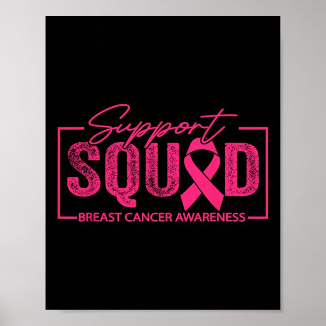 Bröstcancercancer, stöd för bröstcancer på fyrkant poster (Framsidan)