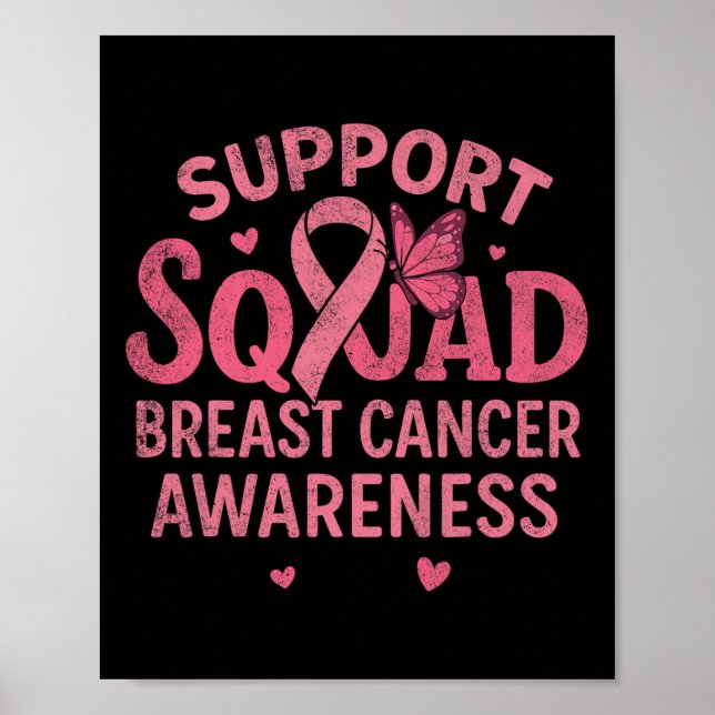 Bröstcancercancer, stöd för bröstcancer på fyrkant poster (Framsidan)
