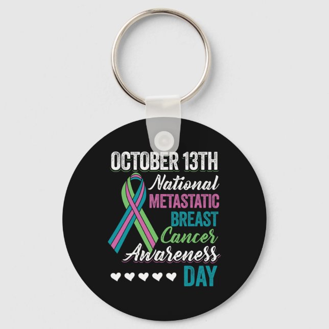Bröstcancerdagen 13 oktober nyckelring (Framsida)