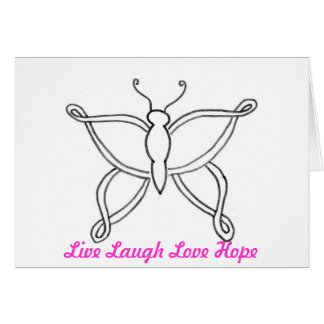 Bröstcancerfjäril Hälsningskort