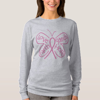 Bröstcancerfjäril som inspirerar ord t shirt