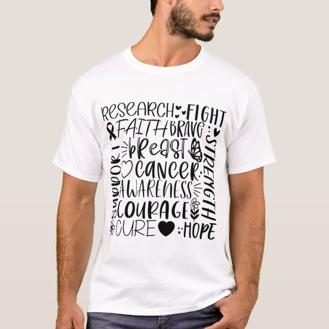 Bröstcancerforskning och bekämpning T-Shirt (Framsida)