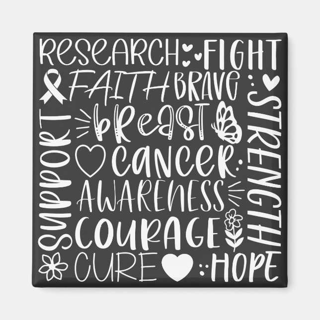 Bröstcancerforskning och kamp i vitt magnet (Framsidan)