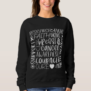 Bröstcancerforskning och kamp i vitt t shirt