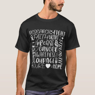 Bröstcancerforskning och kamp i vitt t shirt