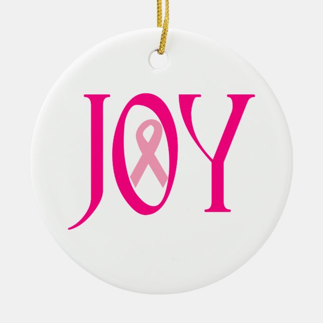Bröstcancerglädje Julgransprydnad Keramik (Framsidan)