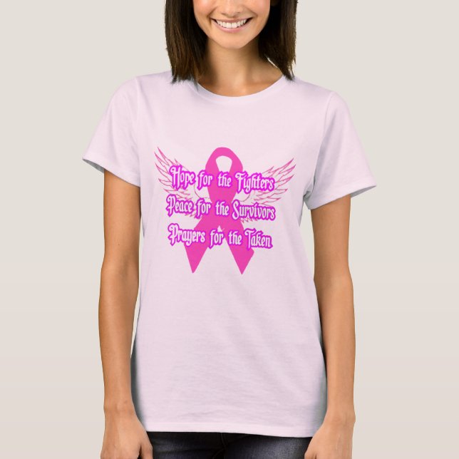 Bröstcancerhopp, fred, bönT-tröja T-shirt (Framsida)