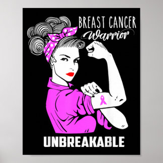 Bröstcancerkrigare Obrytbar Poster