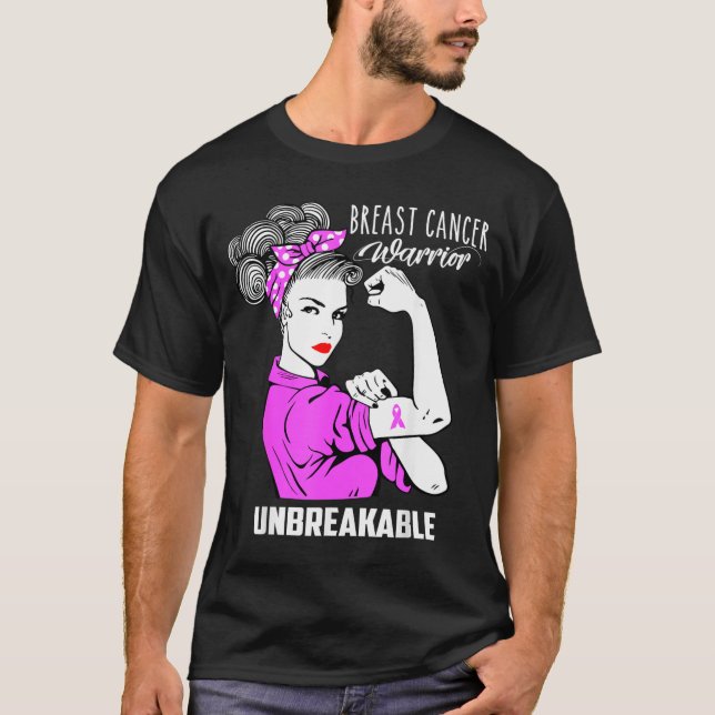 Bröstcancerkrigare Obrytbar T Shirt (Framsida)