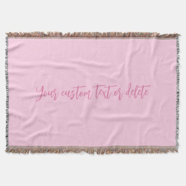 Bröstcancermånad rosa anpassat manus filt (Framsidan)