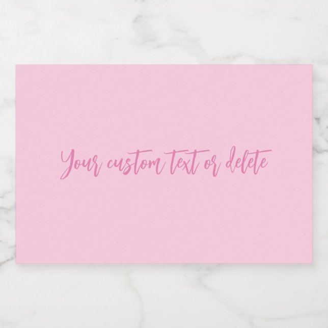 Bröstcancermånad rosa anpassat manus mat etiketter (Singel etikett)