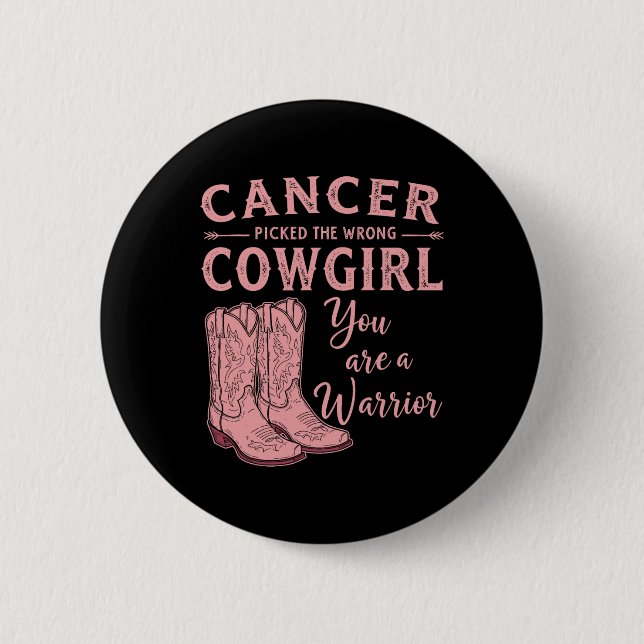 Bröstcancermånaden fick fel Cowgir Knapp (Framsida)