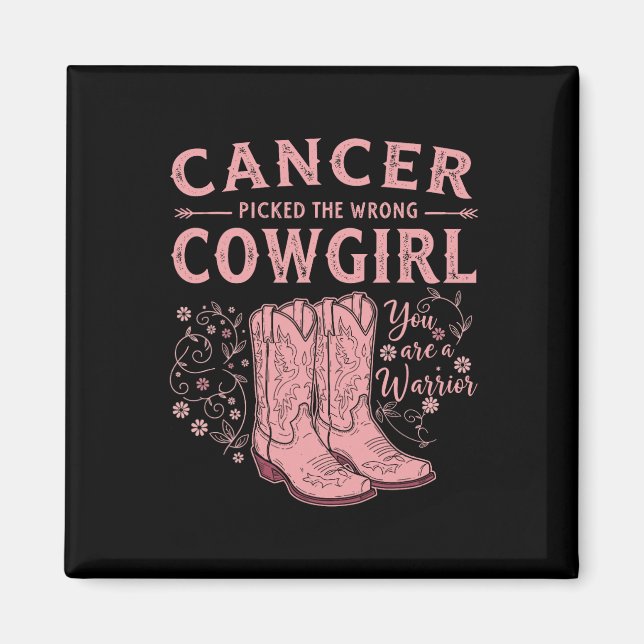 Bröstcancermånaden fick fel Cowgir Magnet (Framsidan)