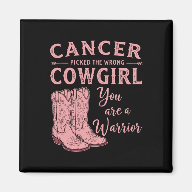 Bröstcancermånaden fick fel Cowgir Magnet (Framsidan)