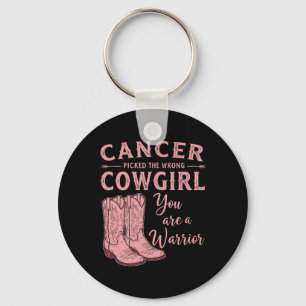 Bröstcancermånaden fick fel Cowgir Nyckelring