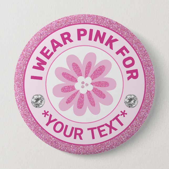 Bröstcancermärket Jag bär Rosa för Knapp (Framsida)
