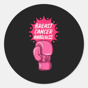 Bröstcancermedvetande Boxing Glove Support Survi Runt Klistermärke