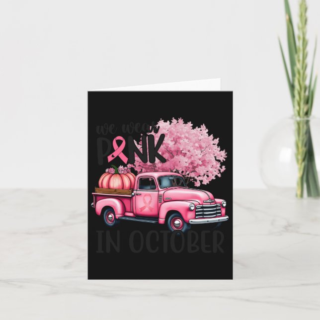 Bröstcancermedvetande i oktober Vi bär rosa Ha Kort (Framsida)