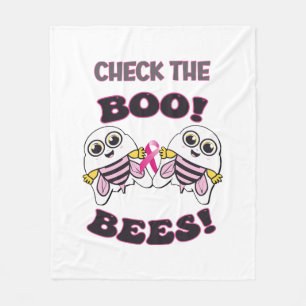 Bröstcancermedvetande Kontrollera Boo-Bees Fleecefilt