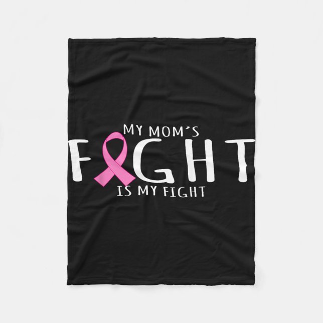 Bröstcancermedvetande - mammas kamp är min kamp fleecefilt (Framsidan)