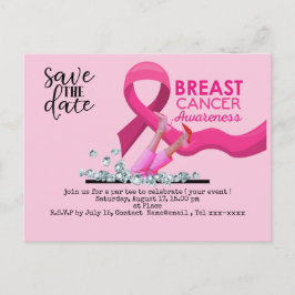Bröstcancermedvetande spara datum rosa oktober vykort