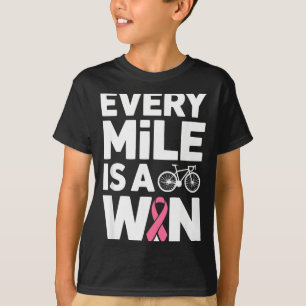 Bröstcancermedveten cyklist cyklar cykling t shirt