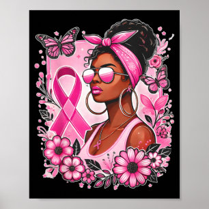 Bröstcancermedvetenhet Bär Rosa Afrikansk Poster