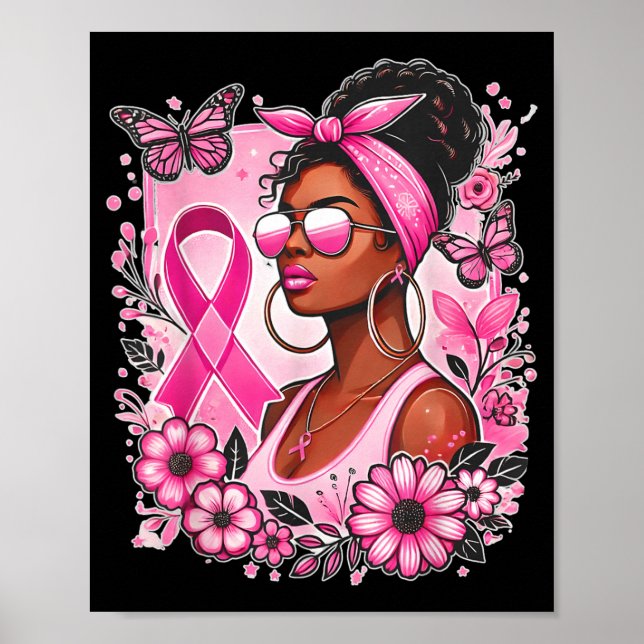 Bröstcancermedvetenhet Bär Rosa Afrikansk Poster (Framsidan)