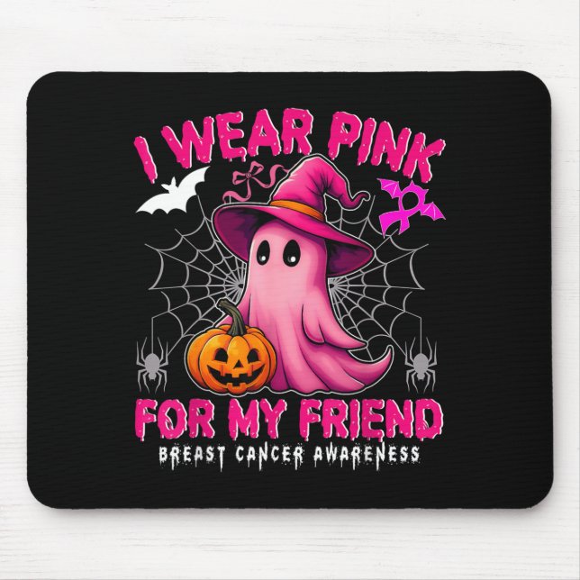 Bröstcancermedvetenhet Bär Rosa För Vän Ghost Musmatta (Framsidan)